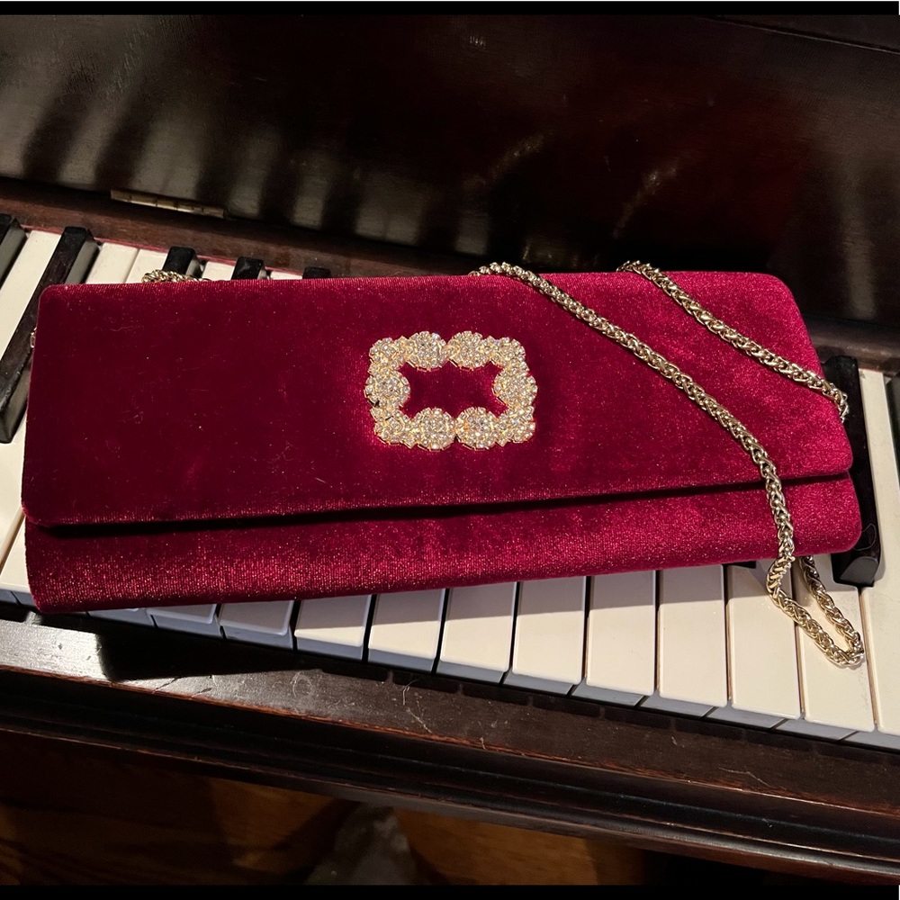 Red velvet clutch